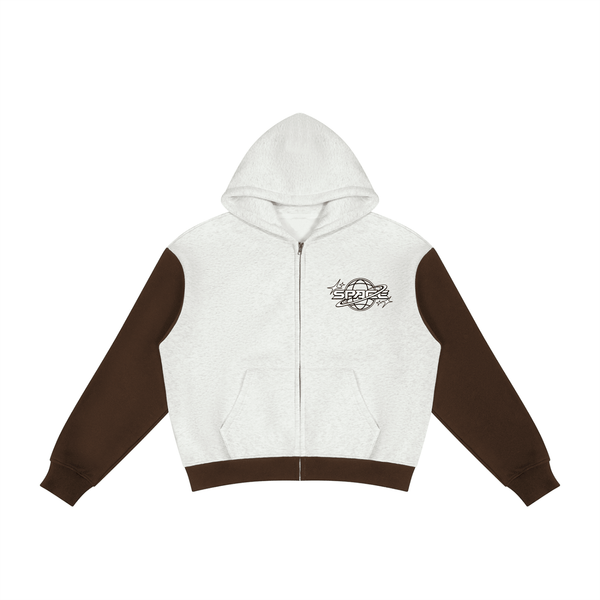 Hoodie Zippé Color Block en Polaire — Unisexe - Space