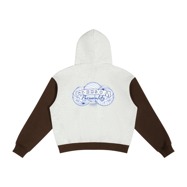 Hoodie Zippé Color Block en Polaire — Unisexe - Space
